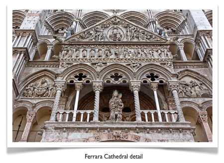 Ferrara Cathedral front detail
